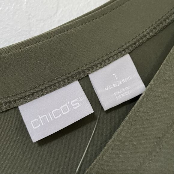 Chicos Easy Chic Sleeveless Maxi Dress Size M Olive Green A-Line Stretch NWT - Picture 4 of 6